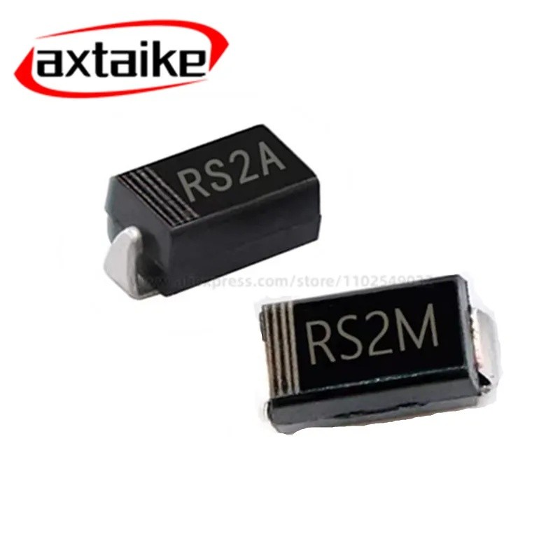 100 CÁI RS2D RS2G RS2J RS2M SMA DO-214AC 2A 200V 400V 600V 1000V FR204 FR207 SMD Bộ chỉnh lưu phục h