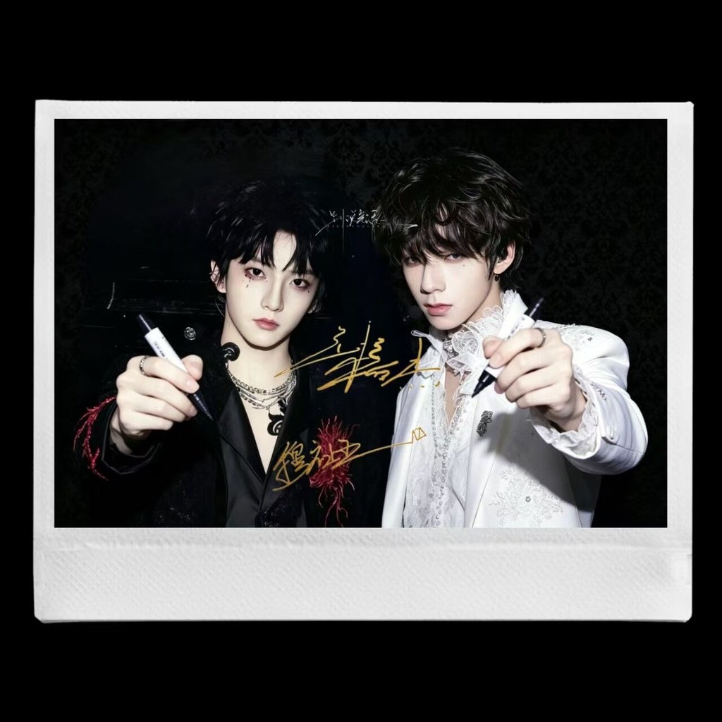 Tự In Hidden Heaven Demon Double Signature 17cm Polaroid Fan Cheer Collection Card 7.19
