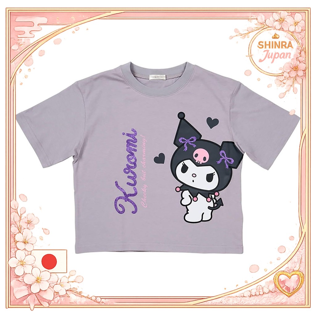 《Direct From Japan》 Sanrio Kids' Short-Sleeve T-Shirt – Kuromi (Black, 130cm, 828157) – From Japan t