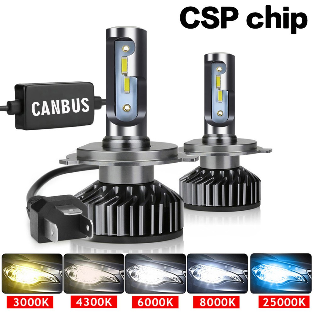 Pair of LED Headlights H4 H7 H8 H10 9012 H11 H27 9005 Hb3 9006 Hb4 H1 Light 3000k 4300k 6000k 8000k 