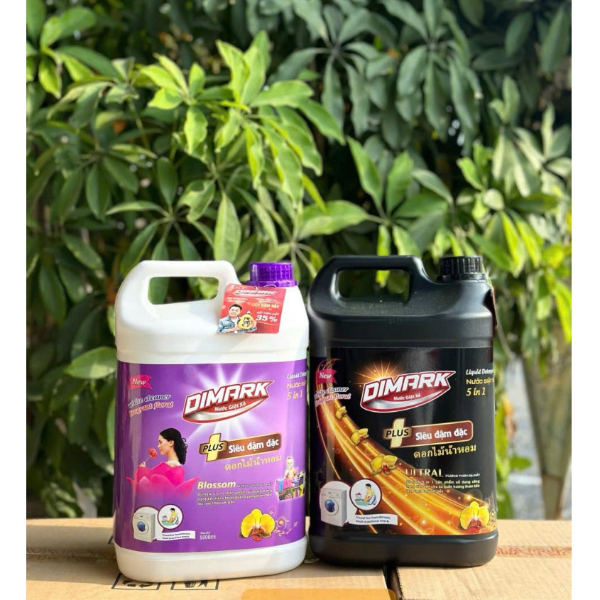 NƯỚC GIẶT XẢ DIMARK 5in1 Plus siêu đậm đặc can lớn 5kg siêu tiết kiệm