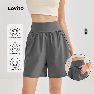 Quần short nữ Lovito Phong cách thường ngày pickleball thể thao không đường may phía trước tránh hở hang LNE116X013