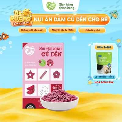 Nui ăn dặm cho bé Mămmy nui củ dền mini giàu sắt cho bé mới tập nhai từ 6 tháng tuổi, hộp100gram