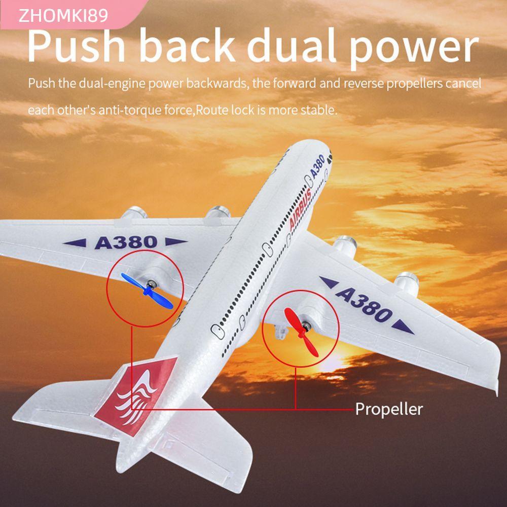 Máy bay điều khiển từ xa ZHOMKI89 cho Airbus A380 Cánh cố định 2.4G 2 kênh RC Glider