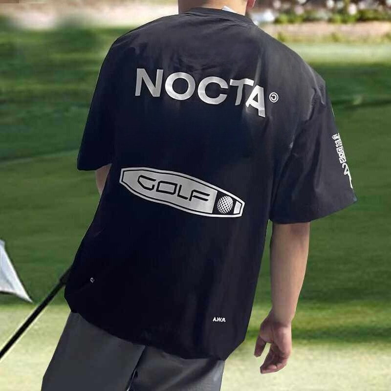 NOCTA phối hợp golf cotton nam dáng rộng phong cách Hàn Quốc Áo thun ngắn tay0730