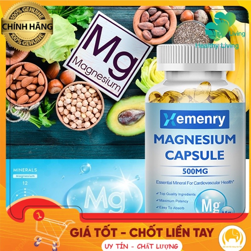 [CHÍNH HÃNG] Viên Uống Magnesium Glycine 500mg - Hỗ Trợ Sức Khỏe Tổng Thể, Nhẹ Nhàng Không Kích Ứng 