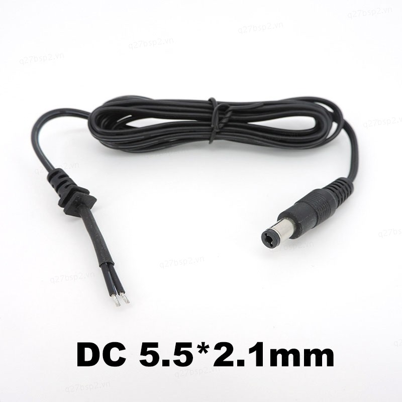 150cm DC Dây Cáp Nguồn Cung Cấp Dây DC Nam Cắm 2pin 5.5 * 2.1mm Đầu Ra 20awg VN27B2