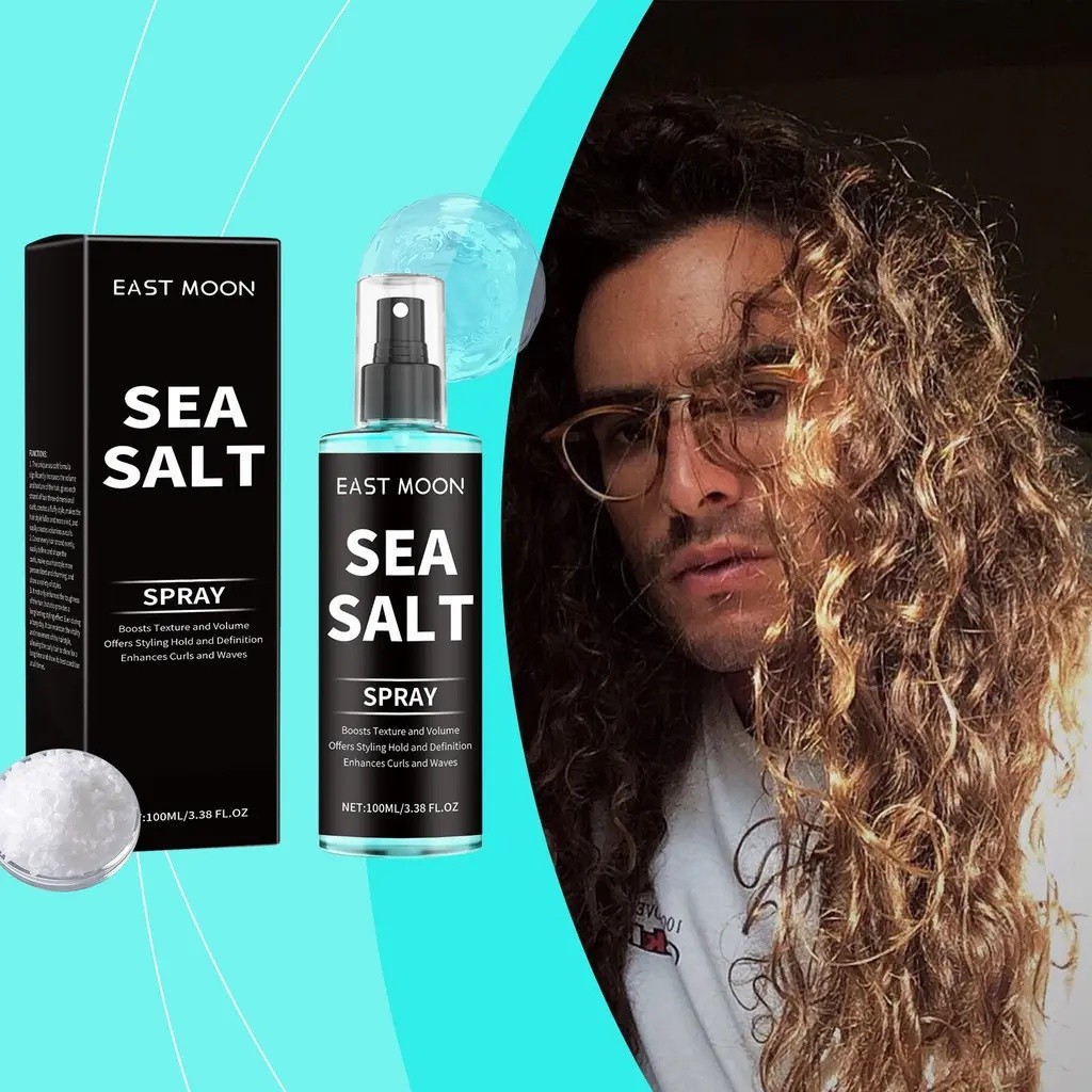 100ml EAST MOON Muối Biển Uốn Xịt Lâu Dài Giữ Elastin Curls Lười Tươi Xịt Xịt Tóc XN6F