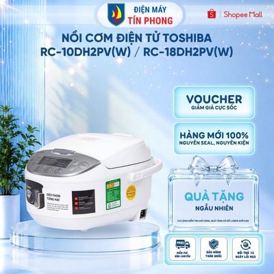 [KOL - KOC] Nồi cơm điện tử Toshiba RC-10DH2PV(W) / RC-18DH2PV(W) - Dung tích 1L/1.8L - Bảo hành 12 tháng