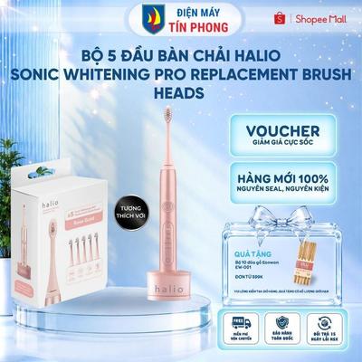 Bộ 5 Đầu Bàn Chải Halio Sonic Whitening PRO Replacement Brush Heads - Hàng Chính Hãng