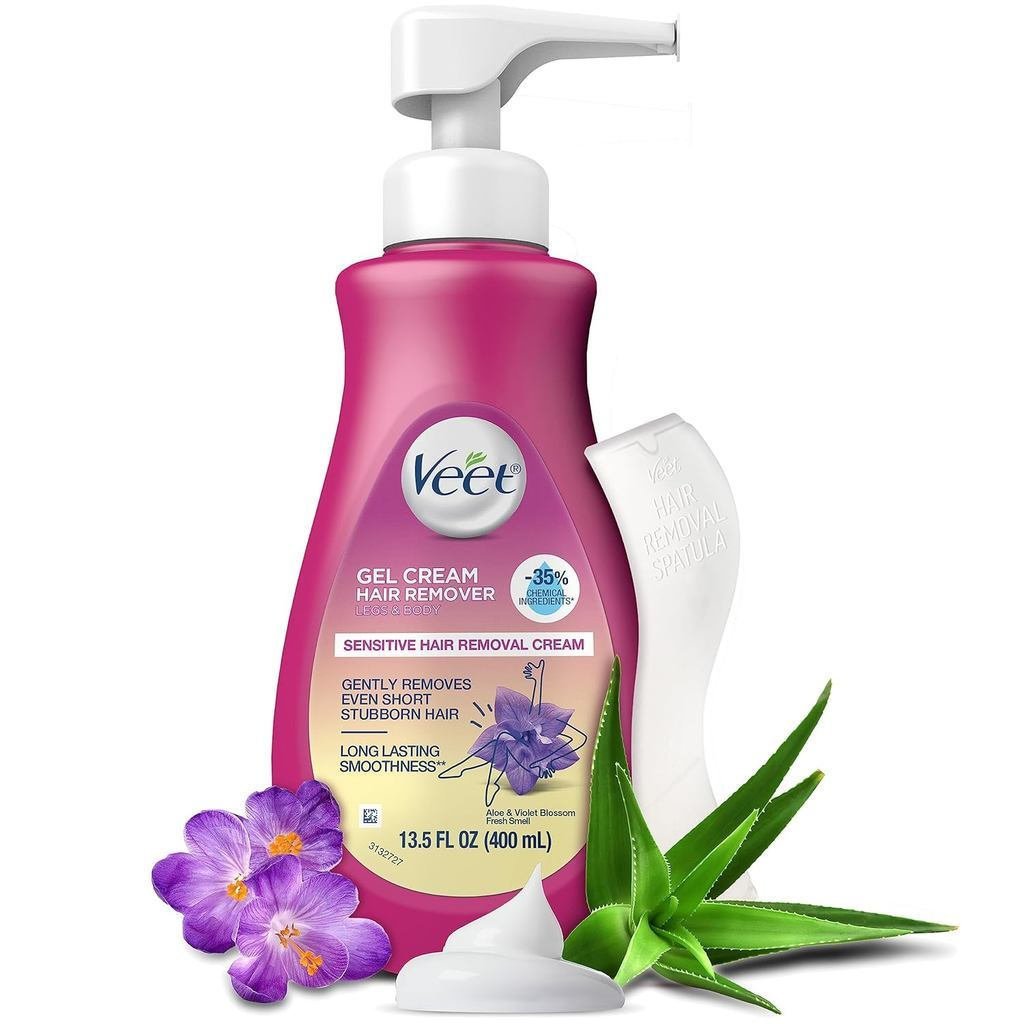 Tẩy lông, Tẩy lông VeetGel Loại nhạy cảm, 13,5oz, Công thức nhạy cảm Chứa lô hội và Vitamin E (Gói 1