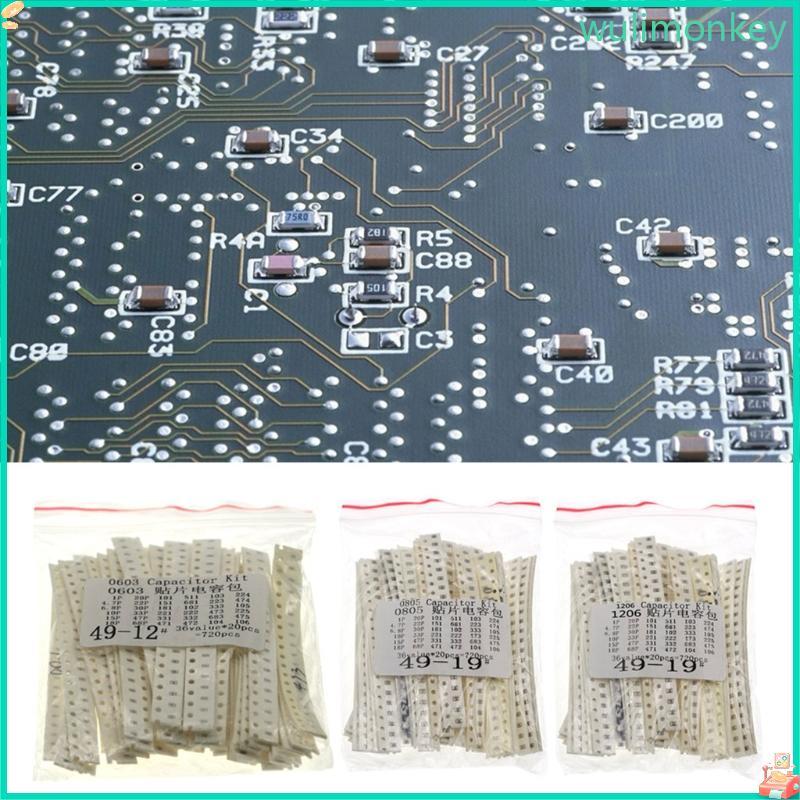 WU 1206 Bộ Điện Trở SMD 1206 0603 0805 Chip SMD Bộ Tụ Điện Cố Định 36 Giá Trị 20 Chiếc = 720 Chiếc Đ