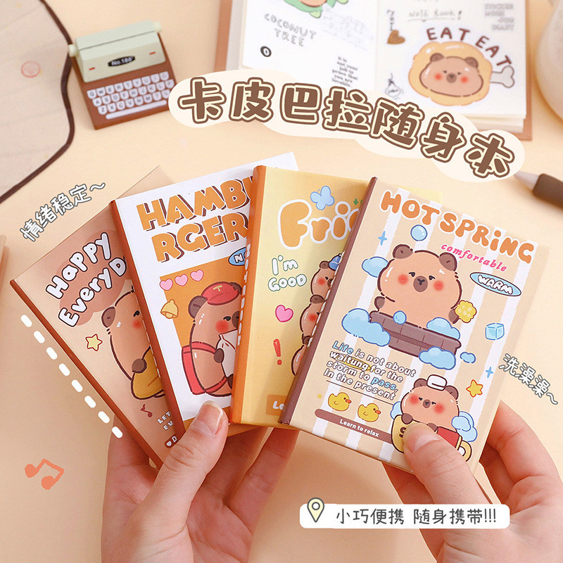Kapibara A7 Notebook Hoạt Hình Capybara Pocket Notebook Sinh Viên Mini Di Động Notepad Notebook