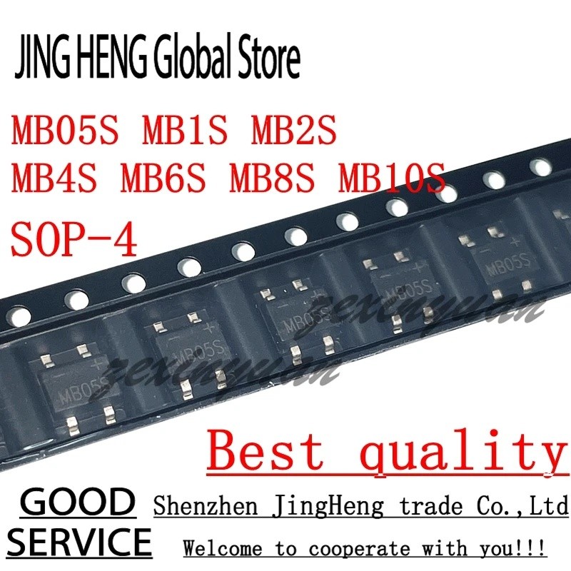 10 Cái MB05S MB1S MB2S MB4S MB6S MB8S MB10S SOP-4 Bộ chỉnh lưu cầu