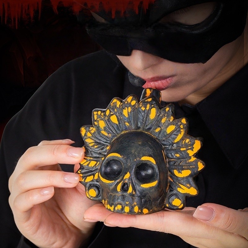 Aztec Death Whistle – Screaming Skull Halloween Prank Prop, Bone-Chilling Human Scream Sound Effect 