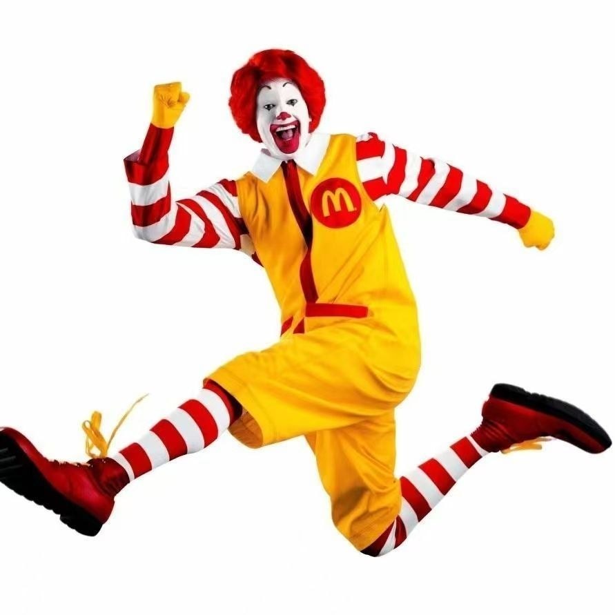McDonald 's Chú Hề cos Trang Phục Áo Liền Quần Màu Vàng Halloween Trang Phục Hóa Trang cosplay