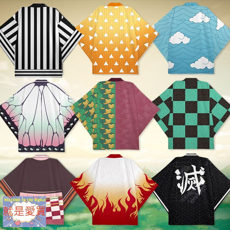 COSPLAY Devil Killer Top Haori Muichiro Butterfly Shinobu Tomioka Giyuu Tanjiro Quần Áo Áo Áo Khoác 