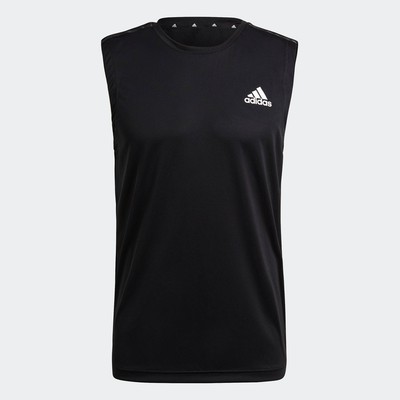 adidas Gym & Training AEROREADY Designed To Move Sport 3-Stripes Tank Top Men Black GM2130