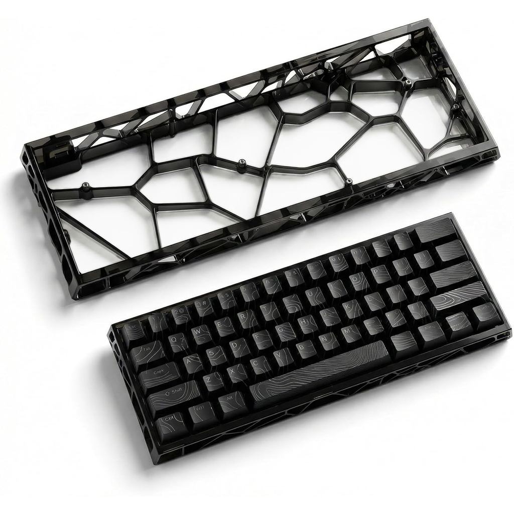 Vỏ bàn phím 60%, vỏ bàn phím cơ, vỏ bàn phím bằng nhựa PC trong suốt tương thích với Wooting60 Mad60