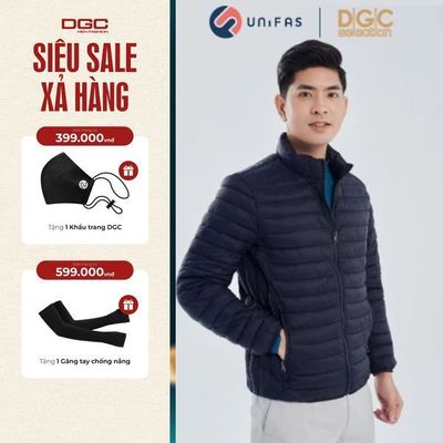 Áo khoác mùa đông nam siêu nhẹ 3 lớp chần ngang, cổ đứng phối lót trong DGCs - WAJKBA03M