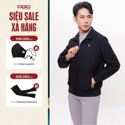 Áo khoác 2 lớp cổ đứng DGC có túi khóa ngược mặt viền ép line bạc - WAJKBD111M-S