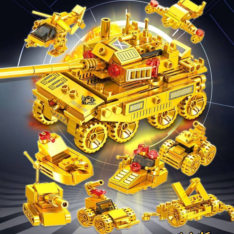 Assembling Gold Tank Puzzle Assembling Building Blocks Toy Assembling Gold Tank Puzzle Assembling Bu