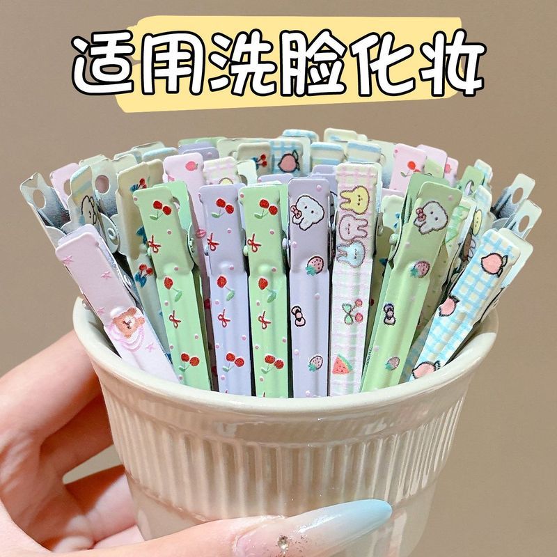 Mặt Rửa Mặt Trang Điểm Nổ Kẹp Tóc Một Từ Mỏ Vịt Kẹp Bên Kẹp Tóc Nữ Liền Mạch Kẹp Tóc Mũ Đội Đầu Kẹp 