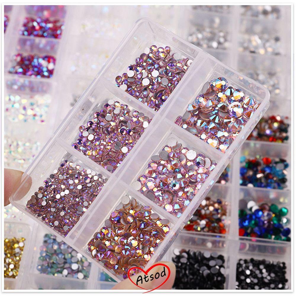ATSOD 1000 Cái Móng Tay Nghệ Thuật Đa Kích Thước DIY Nail Beauty AB Crystal