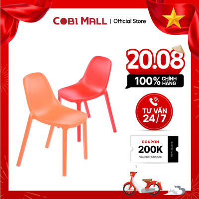 Ghế Nhựa Đúc Cao Cấp Sound Wave Nhẹ Bền, Chịu Lực Tốt- Cobihome (Đỏ, Cam)