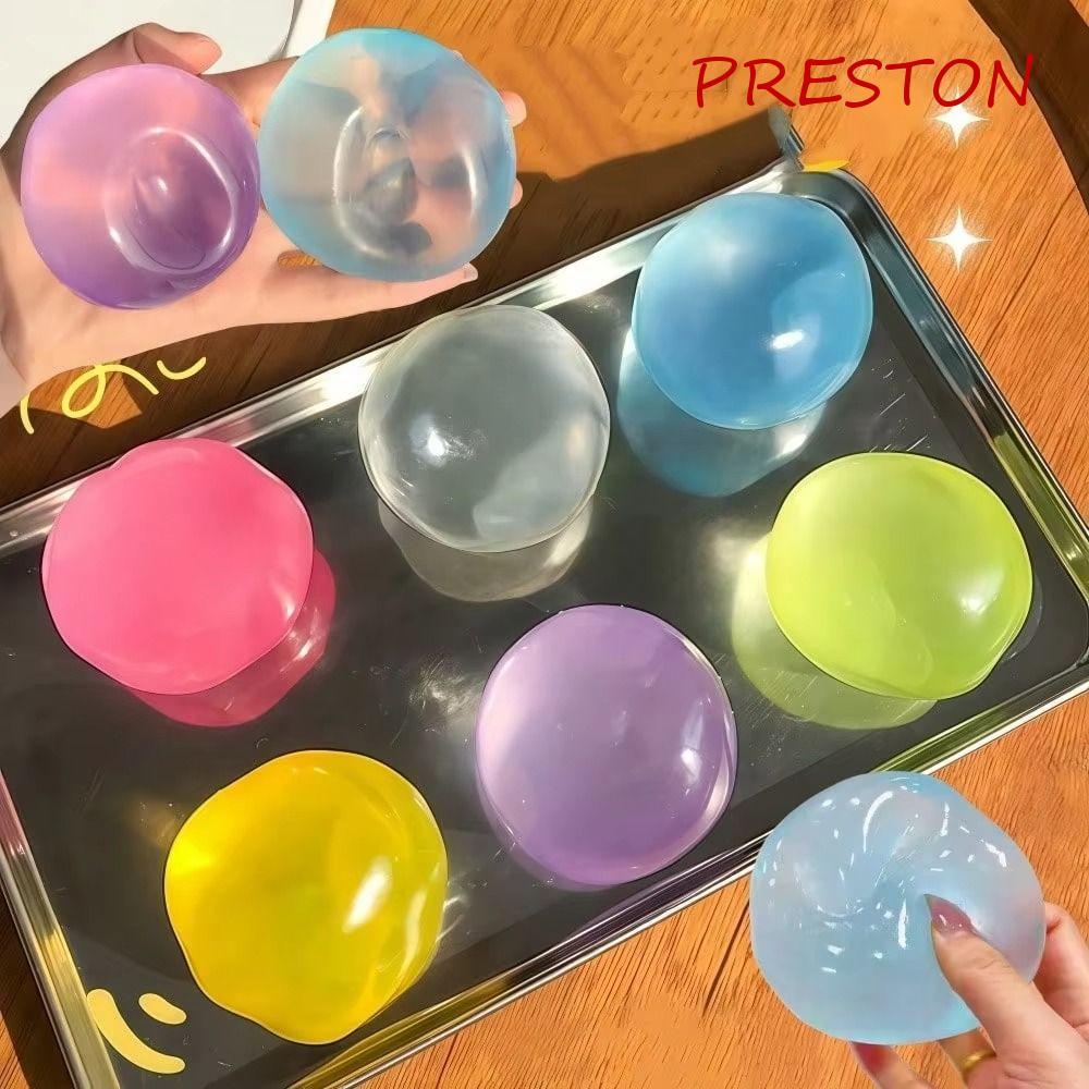 PRESTON Dầu dừa Squishy Ball, Màu xanh bóng tăng chậm Đồ chơi bóp nhanh, Di động mềm trong suốt Jell