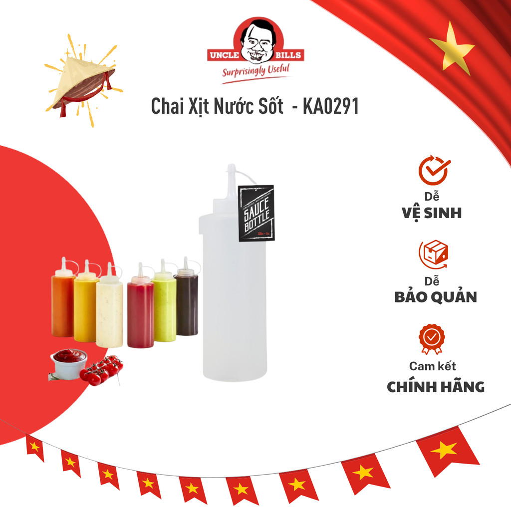 Chai Xịt Nước Sốt 355ml UNCLE BILLS Tiện Lợi, Dễ Dàng Phân Phối Sốt Đều 21 x 5.8cm - KA0291