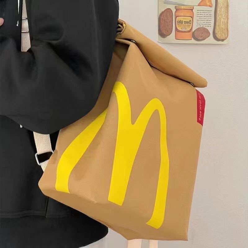 Fat Cat McDonald 's School Bag Ba Lô Ba Lô Ba Lô Nam Nữ Ba Lô Dung Tích Lớn Túi Sinh Viên Đại Học Lớ