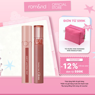 Combo 2 Son Romand Juicy Lasting Tint 5.5g + Romand Glasting Color Gloss 4g