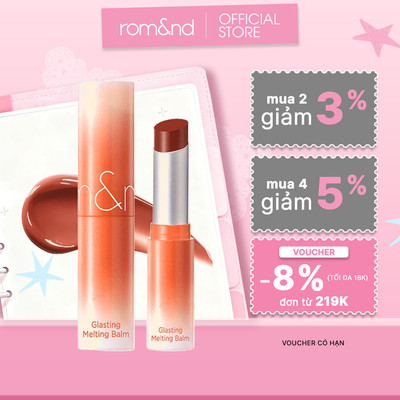 [Rom&nd] [DUSTY on the NUDE] Son dưỡng màu tint Romand Glasting Melting Balm 3.5g