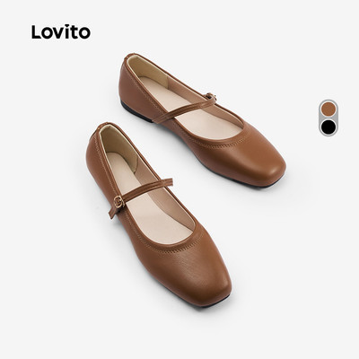 Lovito Giày Búp Bê Tối Giản Thanh Lịch Kiểu Dáng Công Sở Hàn Quốc Dành Cho Nữ LR31E036
