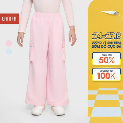 Quần gió active bé gái CANIFA ống rộng túi hộp chống thấm nước dáng suông 1BP25W001