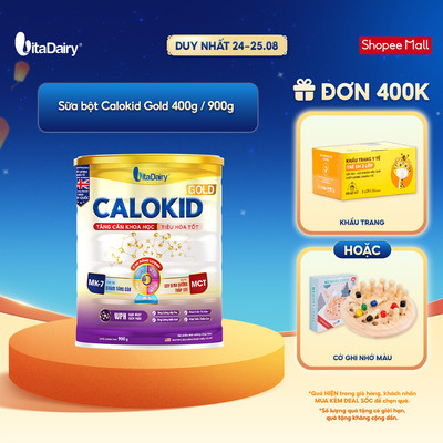 [NHIỀU GIAI ĐOẠN] Sữa bột Calokid Gold giúp bé bổ sung dinh dưỡng cho bé, hỗ trợ tăng cân hiệu quả - Lon 400g/900g