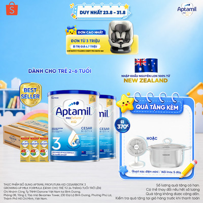 [MUA LÀ CÓ QUÀ] Combo 2 Sữa bột Aptamil Profutura Kid Cesarbiotik New Zealand số 3 (800g) + 1 thùng  Aptamil Super GOLD