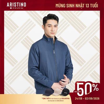 Áo khoác gió nam 2 lớp ARISTINO trượt nước dáng regular fit, thiết kế nam tính trẻ trung AJK054W3