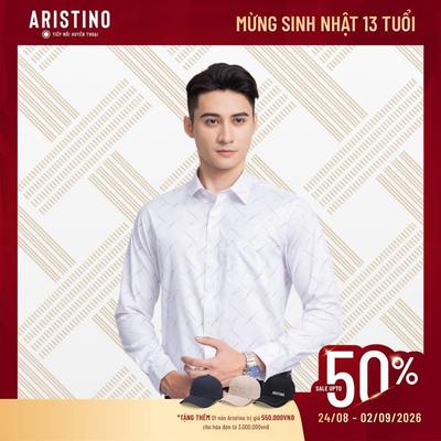 Áo sơ mi dài tay Aristino dáng Regular Fit suông nhẹ, thiết kế đơn giản thời thượng - ALS16303