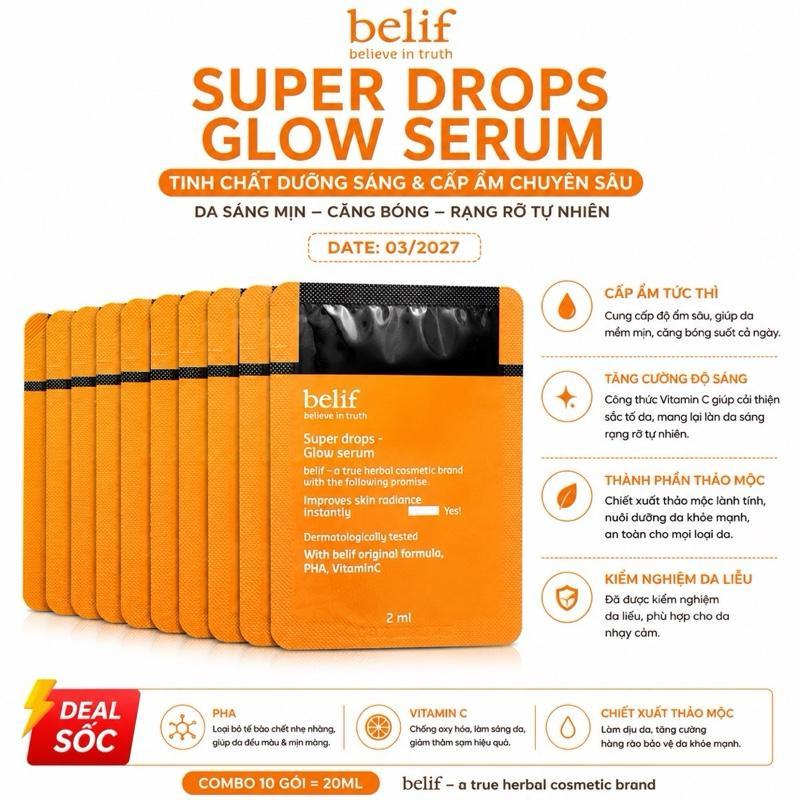 BELIF Super Drops Glow Serum 2ml - Dưỡng Trắng & Lấp Đầy Da Sáng Mịn Căng Bóng Tự Nhiên Với Niacinam