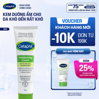 Kem dưỡng ẩm cho da nhạy cảm Cetaphil Moisturizing Cream 100g