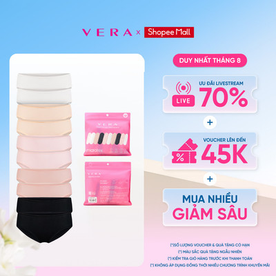 [LIVE] Combo 10 chiếc quần lót nữ mát mịn, co giãn thoải mái, kháng khuẩn VERA 6323 [Giao màu ngẫu nhiên]