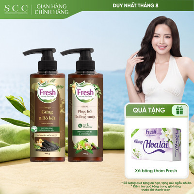 Combo Dầu Gội & Xả FRESH Thảo Mộc Dưỡng Sinh Chắc Khỏe Bồng Bềnh/Sạch Gàu Mềm Mượt- 480g + 380g