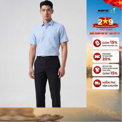 Áo Sơ mi nam cộc tay May 10 form RegularFit mã 010126012 15