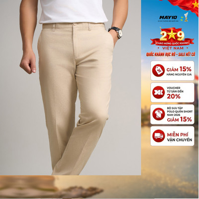 Quần kaki nam May 10 không ly mã 020124264KL 1KD