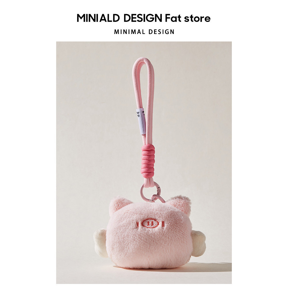 MDESIGN Dễ Thương Dòng Màu Hồng Trái Tim Bé Gái Little Pink Pig Tay Dây Túi Mặt Dây Nhỏ Túi Treo Ba 