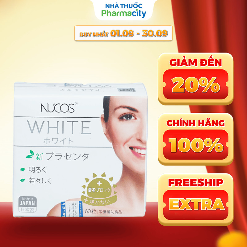 Viên uống Nucos hỗ trợ sáng da dành cho nữ White (Hộp 60 viên)