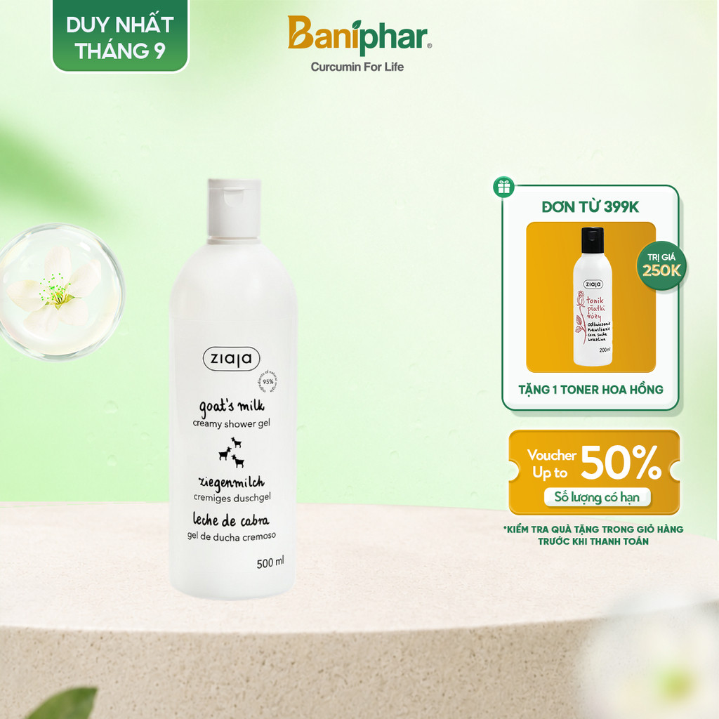 Sữa tắm sữa dê dưỡng ẩm và làm mềm mịn da Ziaja Goat's Milk Creamy Shower Gel 500ml