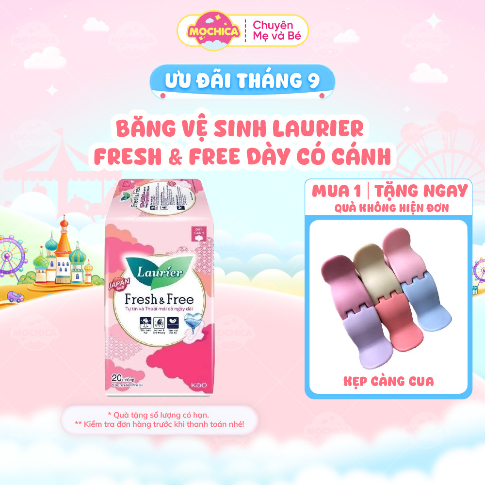 Băng vệ sinh Laurier Fresh & Free Dày Có Cánh 20M-Mochica